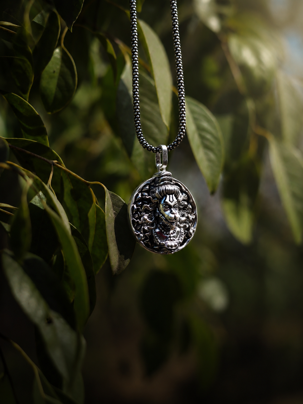 925 Sterling Silver Eternal Hanuman Medallion