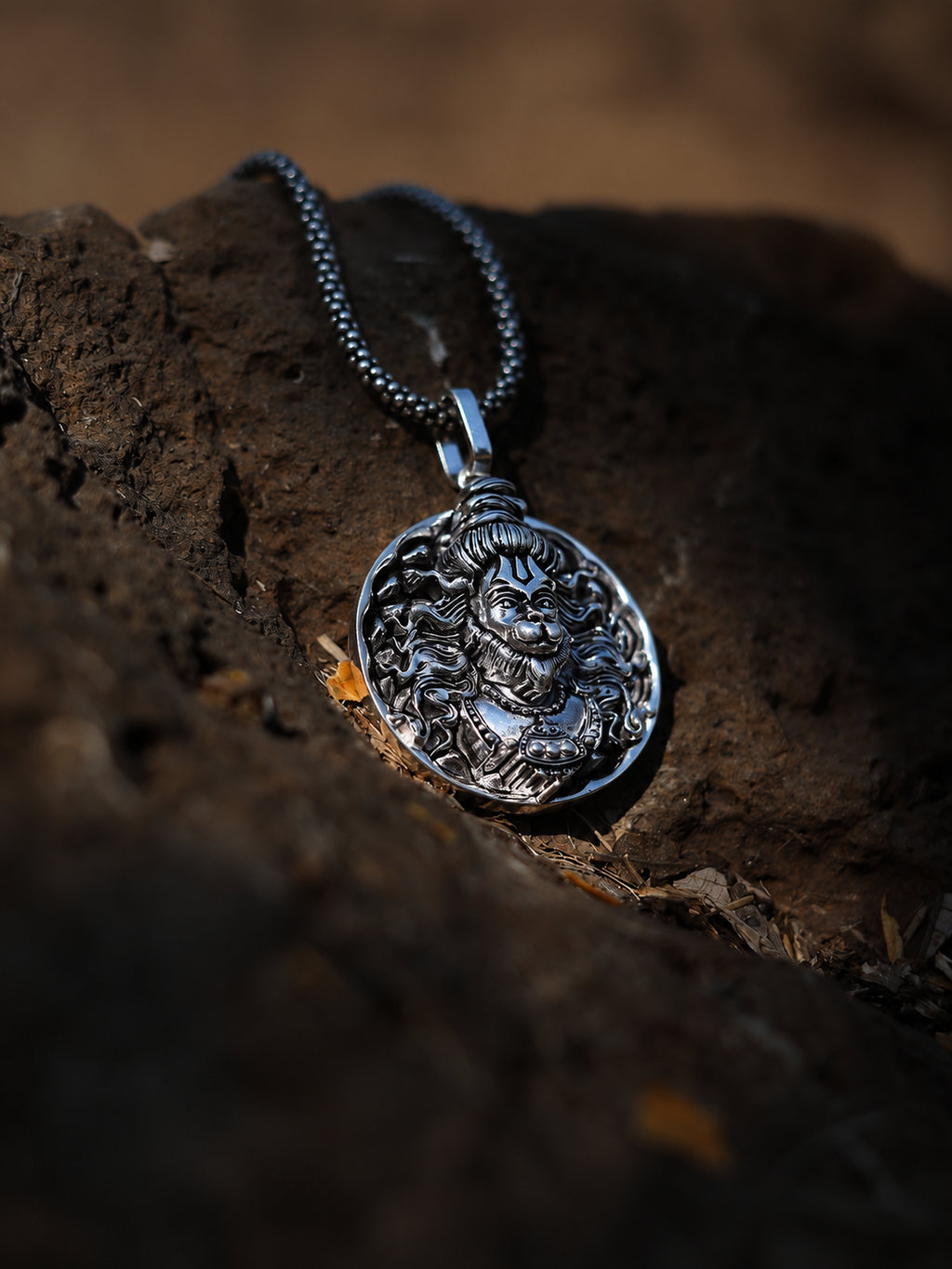 925 Sterling Silver Eternal Hanuman Medallion